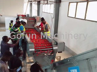 línea de transformación de acero inoxidable del tomate 380V para la producción de la salsa de tomate