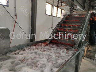 380V Máquina de procesamiento de pasta de tomate totalmente automática ahorrar agua para la fábrica